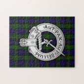 Clan Gunn Wappen & Tartan Puzzle (Horizontal)