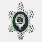 Clan Gunn Wappen & Tartan Schneeflocken Zinn-Ornament (Rechts)