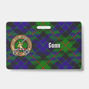 Clan Gunn Wappen über Tartan Ausweis
