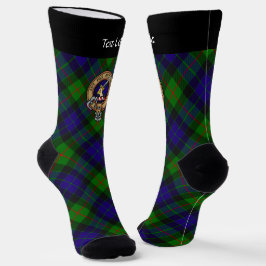Clan Gunn Wappen über Tartan Socks Socken