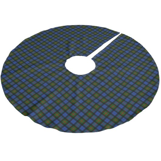 Clan-GunnTartan Polyester Weihnachtsbaumdecke (Schrägansicht)