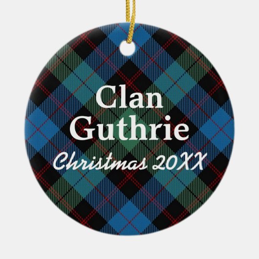 Clan Guthrie Scottish Tartan Keramikornament (Vorne)