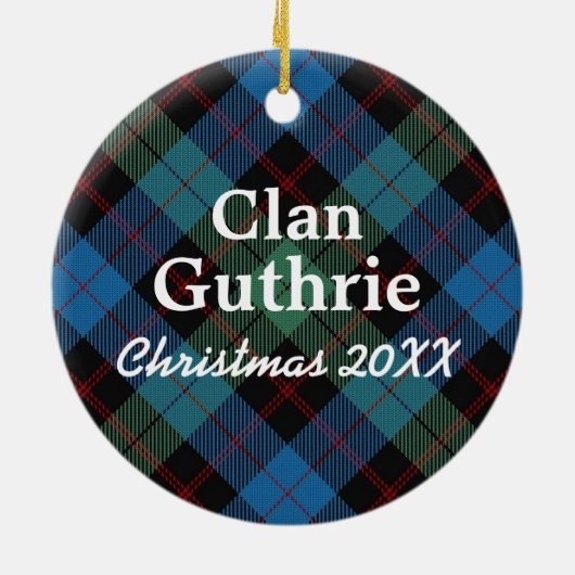 Clan Guthrie Scottish Tartan Keramikornament (Hinten)