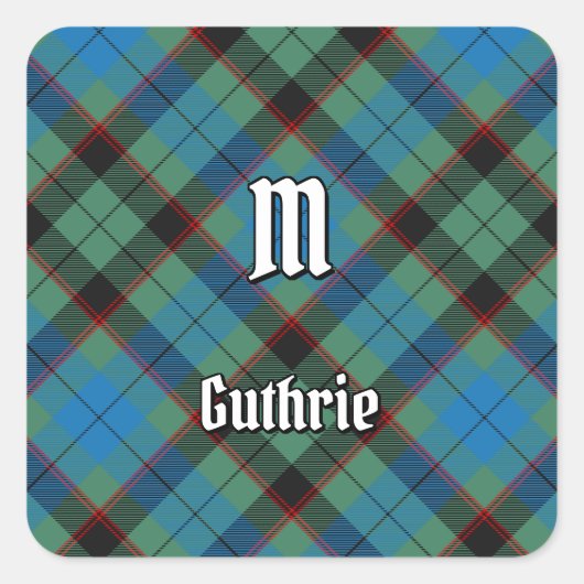 Clan Guthrie Tartan Quadratischer Aufkleber (Vorderseite)