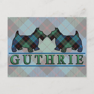 Clan Guthrie Tartan Scottie Dogs Postkarte