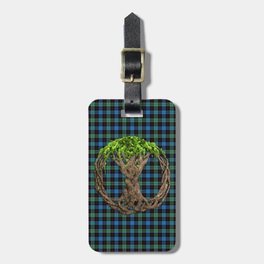 Clan Guthrie Tartan und keltischer Baum des Lebens Gepäckanhänger (Vorderseite vertikal)