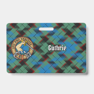 Clan Guthrie-Wappen über Tartan Ausweis