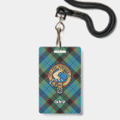 Clan Guthrie Wappen über Tartan Ausweis (Vorderseite mit Lanyard)