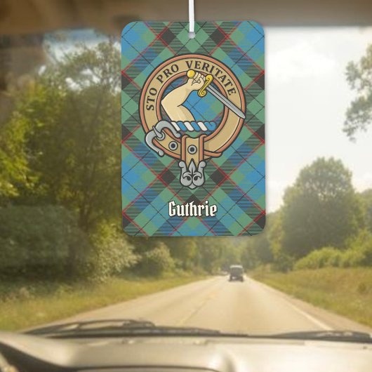 Clan Guthrie Wappen über Tartan Autolufterfrischer
