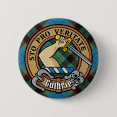 Clan Guthrie Wappen über Tartan Button (Vorderseite)