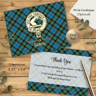 Clan Guthrie-Wappen über Tartan Folie Einladungspostkarte