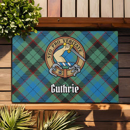 Clan Guthrie Wappen über Tartan Fußmatte
