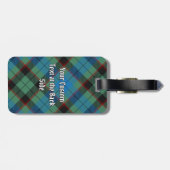 Clan Guthrie Wappen über Tartan Gepäckanhänger (Rückseite horizontal)