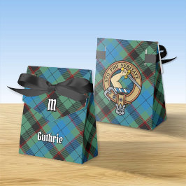 Clan Guthrie Wappen über Tartan Geschenkschachtel