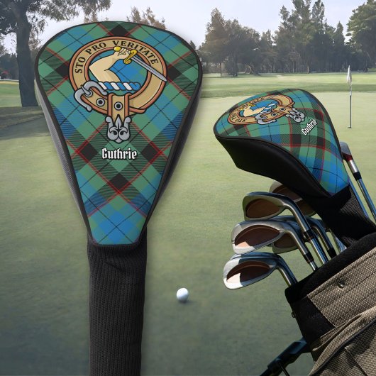Clan Guthrie Wappen über Tartan Golf Headcover