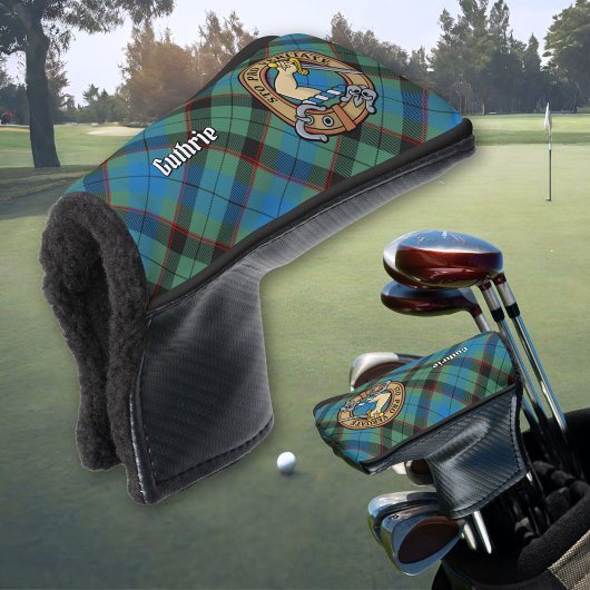 Clan Guthrie Wappen über Tartan Golf Headcover