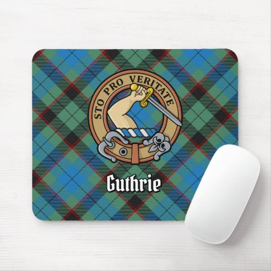 Clan Guthrie Wappen über Tartan Mousepad (Mit Mouse)