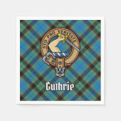 Clan Guthrie Wappen über Tartan Serviette (Vorderseite)