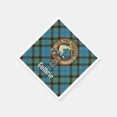 Clan Guthrie Wappen über Tartan Serviette (Ecke)