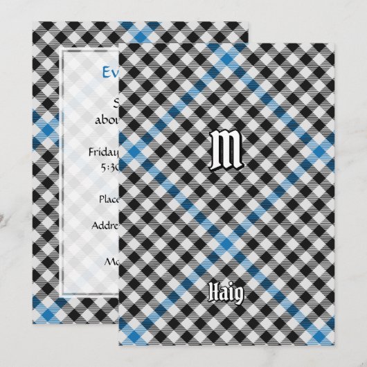 Clan Haig Check Tartan Einladung (Vorne/Hinten)