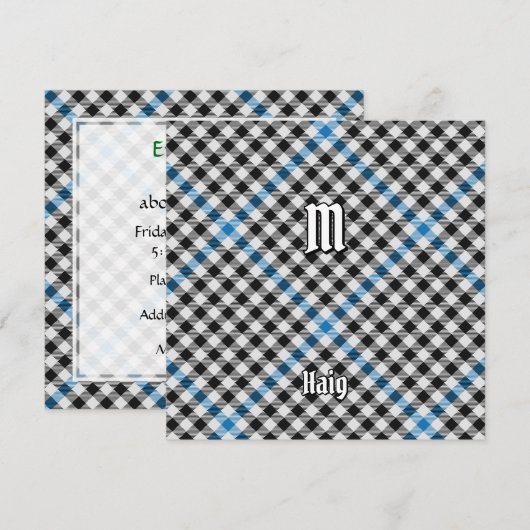 Clan Haig Check Tartan Einladung (Vorne/Hinten)