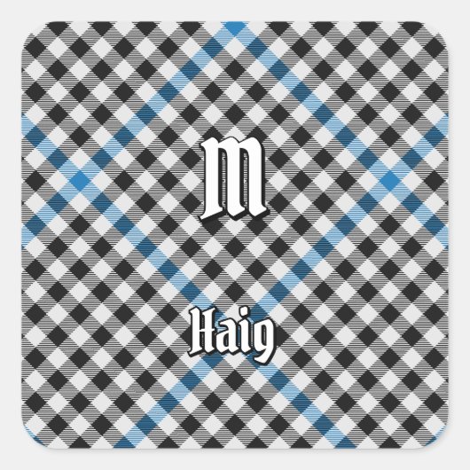 Clan Haig Check Tartan Quadratischer Aufkleber (Vorderseite)