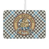 Clan Haig Crest over Check Tartan Autolufterfrischer (Vorderseite)