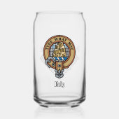 Clan Haig Crest over Check Tartan Dosenglas (Vorderseite)