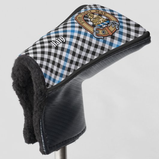 Clan Haig Crest over Check Tartan Golf Headcover (3/4 Vorderseite)