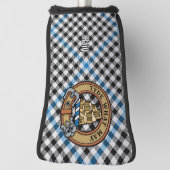 Clan Haig Crest over Check Tartan Golf Headcover (Rotieren 90)