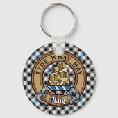 Clan Haig Crest over Check Tartan Schlüsselanhänger (Vorderseite)
