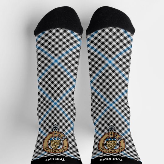 Clan Haig Crest over Check Tartan Socken (Oben)