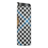 Clan Haig Crest over Check Tartan Thermosbecher (Nach rechts gedreht)