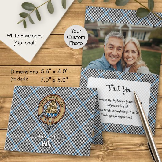 Clan Haig Crest over Tartan Einladung