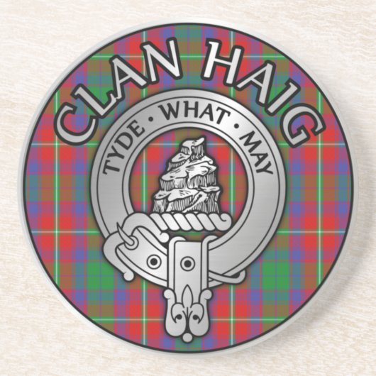 Clan Haig Wappen & Tartan Getränkeuntersetzer (Vorne)