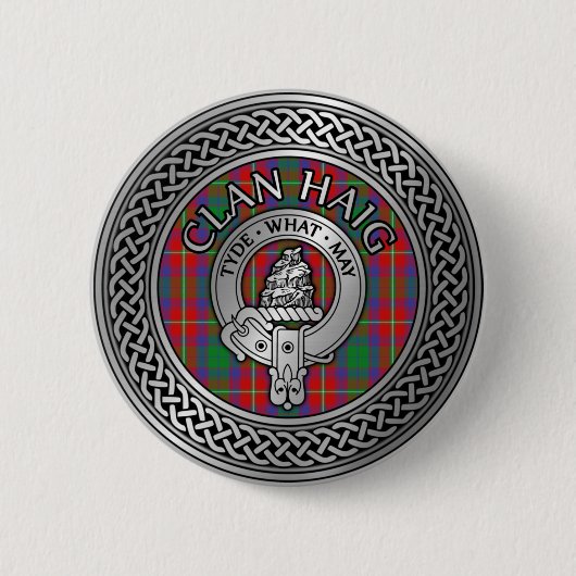 Clan Haig Wappen & Tartan Knot Button (Vorderseite)