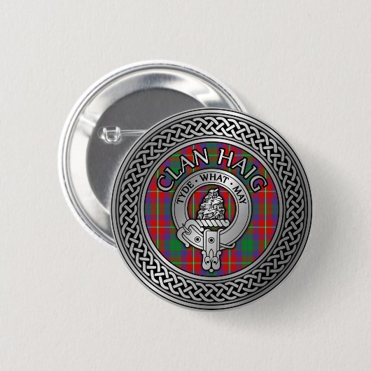 Clan Haig Wappen & Tartan Knot Button (Vorne & Hinten)