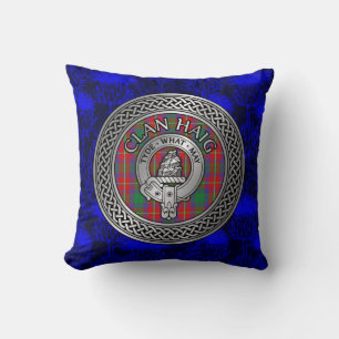 Clan Haig Wappen & Tartan Knot Kissen