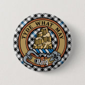 Clan Haig-Wappen über Check-Tartan Button (Vorderseite)