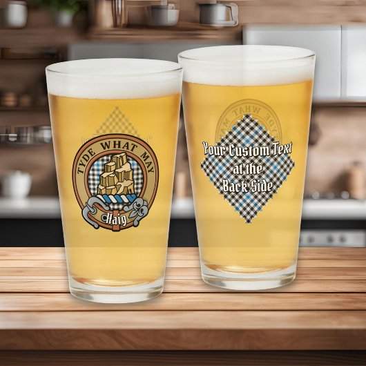 Clan Haig-Wappen über Check-Tartan Glas