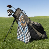 Clan Haig-Wappen über Check-Tartan Golfhandtuch (Gras)