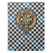 Clan Haig-Wappen über Check-Tartan Notizblock (Vorderseite)