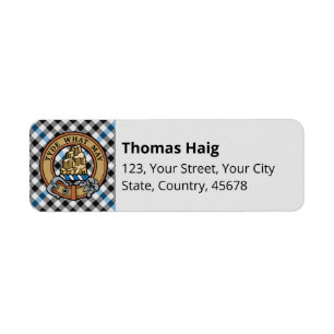 Clan Haig-Wappen über Karo-Tartan