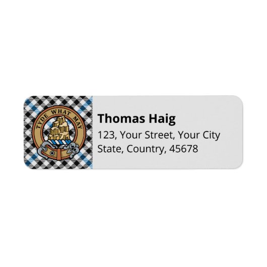 Clan Haig-Wappen über Karo-Tartan (Vorne)