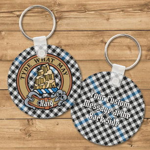Clan Haig-Wappen über Karo-Tartan Schlüsselanhänger