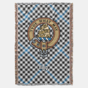 Clan Haig-Wappen über Tartan Decke