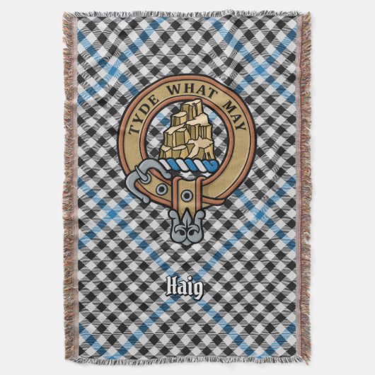 Clan Haig-Wappen über Tartan Decke (Vorderseite Vertikal)