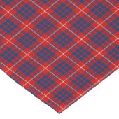 Clan Hamilton Bright Blue und Red Scottish Tartan Kurzer Tischläufer (Ecke)