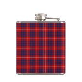 Clan Hamilton Bright Red und Royal Blue Tartan Flachmann (Rückseite)