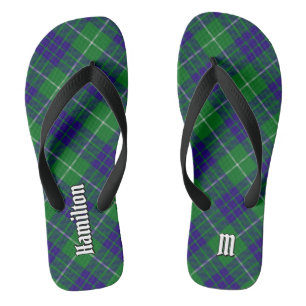 Clan Hamilton Hunting Tartan Flip Flops Badesandalen